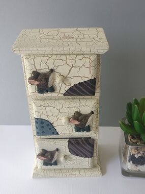 Decorative Small Wooden Jewelry Boxes Vintage Looking Mouse 🐭